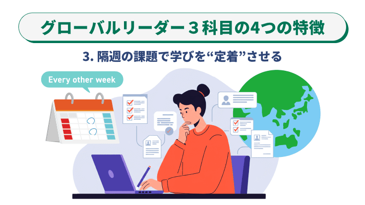 隔週の課題で学びを“定着”させる