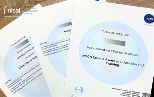 NOCN Level3 Awardの資格証