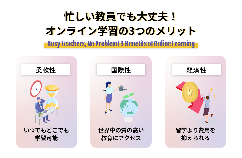 忙しい教員でも大丈夫 オンライン学習の3つのメリット