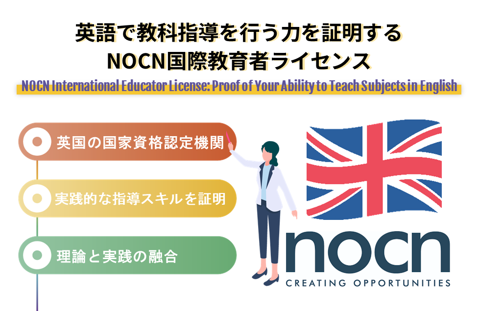英語で教科指導を行う力を証明するNOCN国際教育者ライセンス