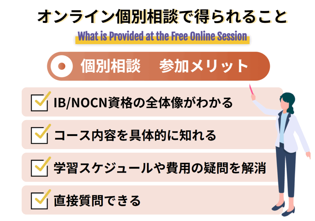 オンライン個別相談で得られること
