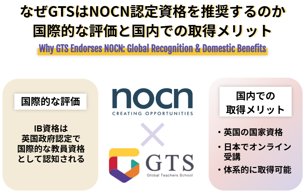 なぜGTSはNOCN認定資格を推奨するのか 国際的な評価と国内での取得メリット