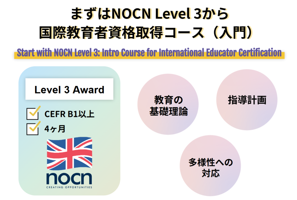 まずはNOCN Level 3から 国際教育者資格取得コース