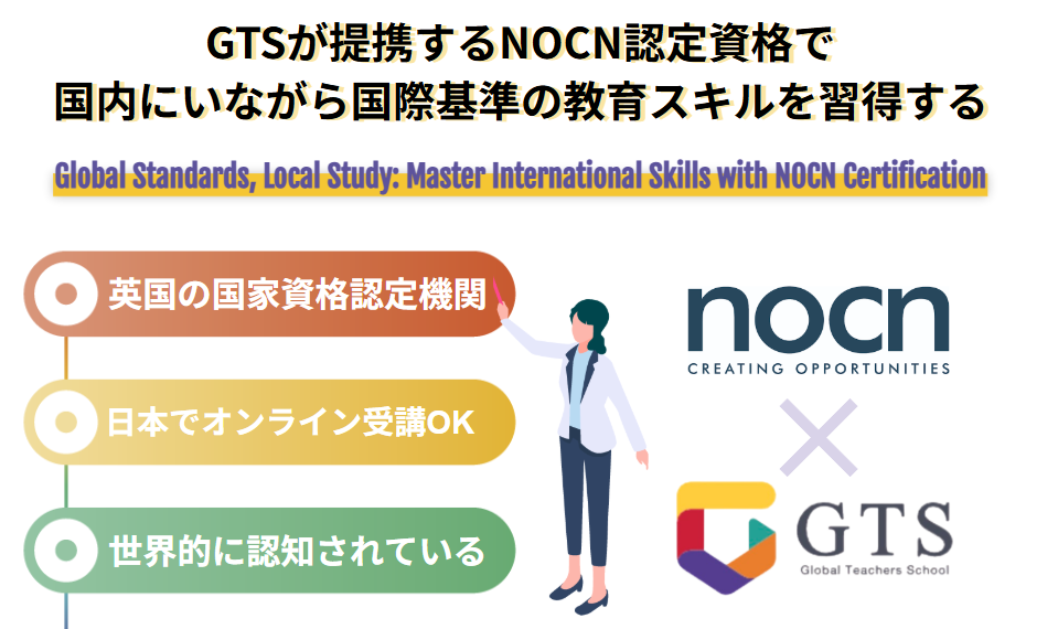 GTSが提携するNOCN認定資格で国内にいながら国際基準の教育スキルを習得する
