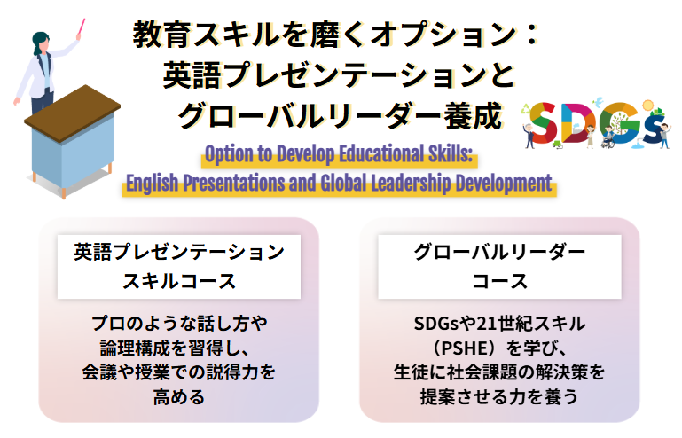 教育スキルを磨くオプション：英語プレゼンテーションとグローバルリーダー養成