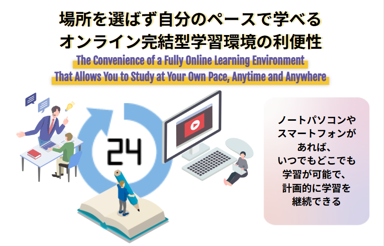 場所を選ばず自分のペースで学べるオンライン完結型学習環境の利便性