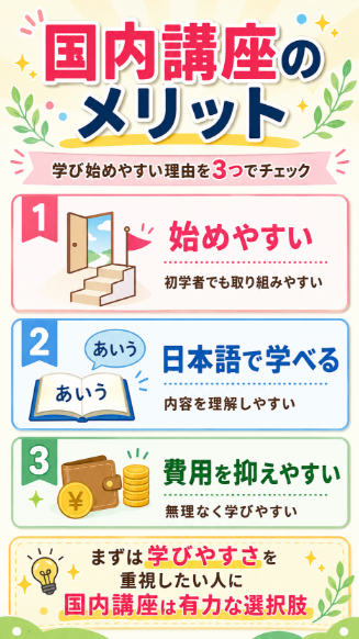 学習期間と費用を抑えやすいメリット