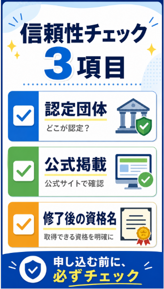 信頼性を重視するなら認定団体と取得先を確認する