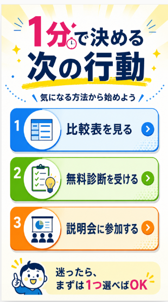 迷う場合は比較表と診断を使って次の行動を決める