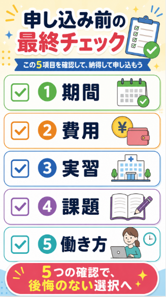 取得前に学習期間と費用と働き方を確認する