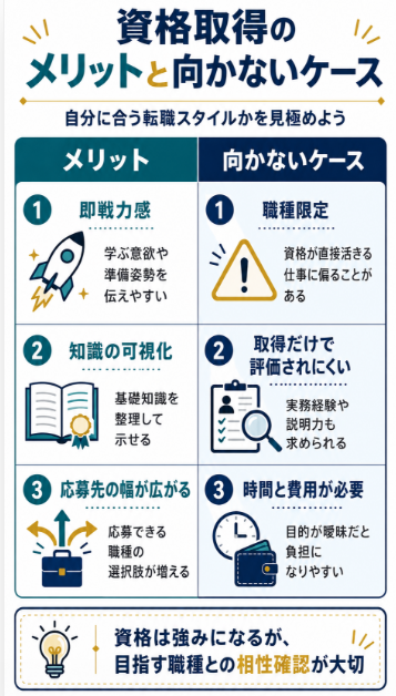 メリットと向かない人 教える仕事に直結する一方で職種が限定されやすい

