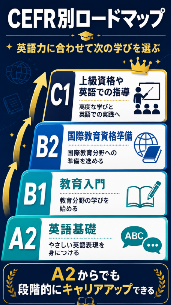 CEFRレベルに合った資格ルートを選べるか確認する
