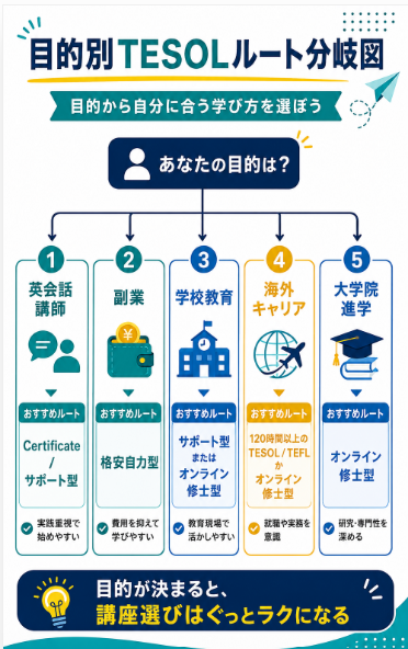 目的別に英語講師 キャリアアップ 学位取得のルートを選ぶ
