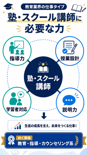 塾やスクール講師を目指す人は指導力を証明できる資格が向いている
