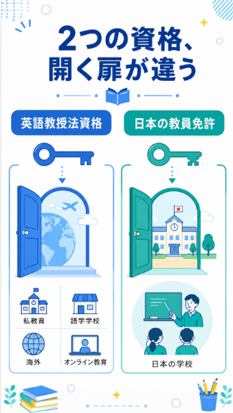 ESOLやCELTAがあれば公立学校の英語教員になれると誤解しない
