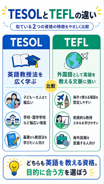 TESOL資格とTEFL資格の違いを理解する