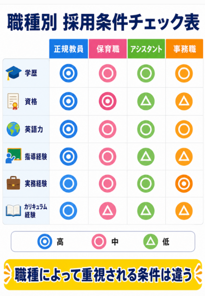 応募条件チェックリストと職種別比較表で現在地を確認する