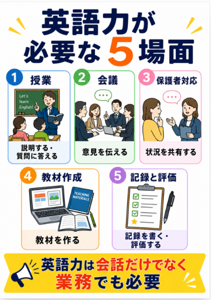 英語資格の点数より授業や業務で使える英語力を確認する
