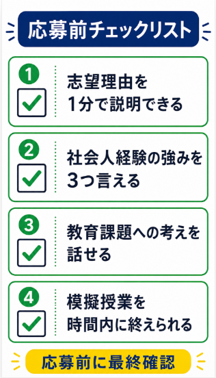 面接と模擬授業を練習して応募する