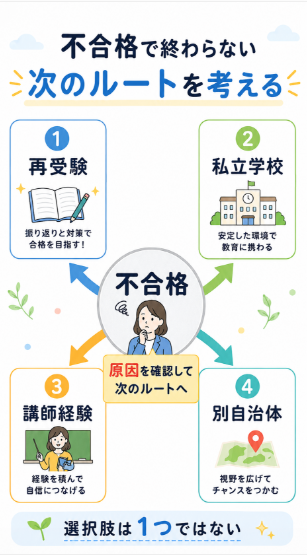 採用試験がうまくいかない時は私立や別の採用ルートも検討する