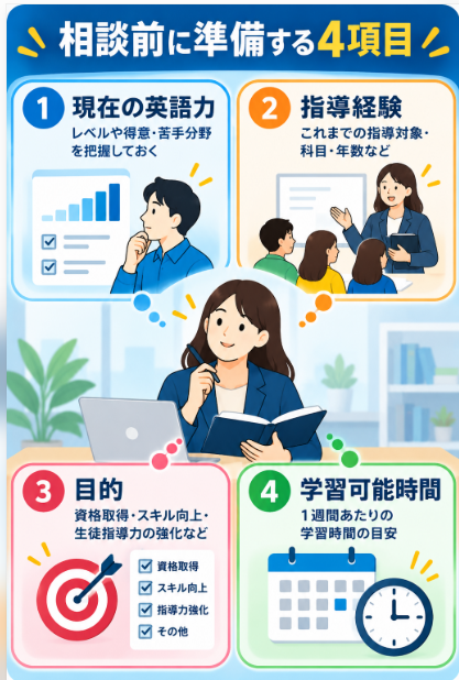 学習相談で英語力や取得までの進め方を確認する
